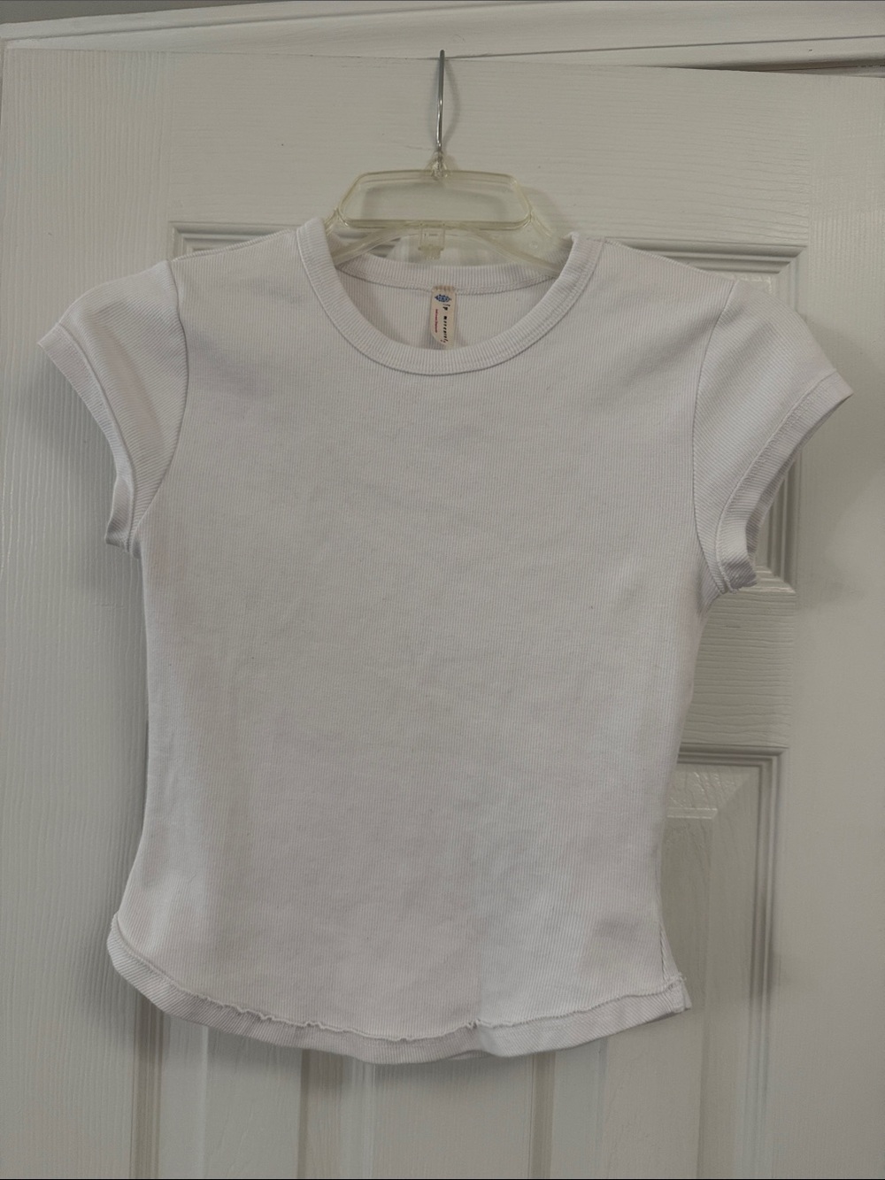 FP Movement by Free People White Short Sleeve Fitted Crew Tee